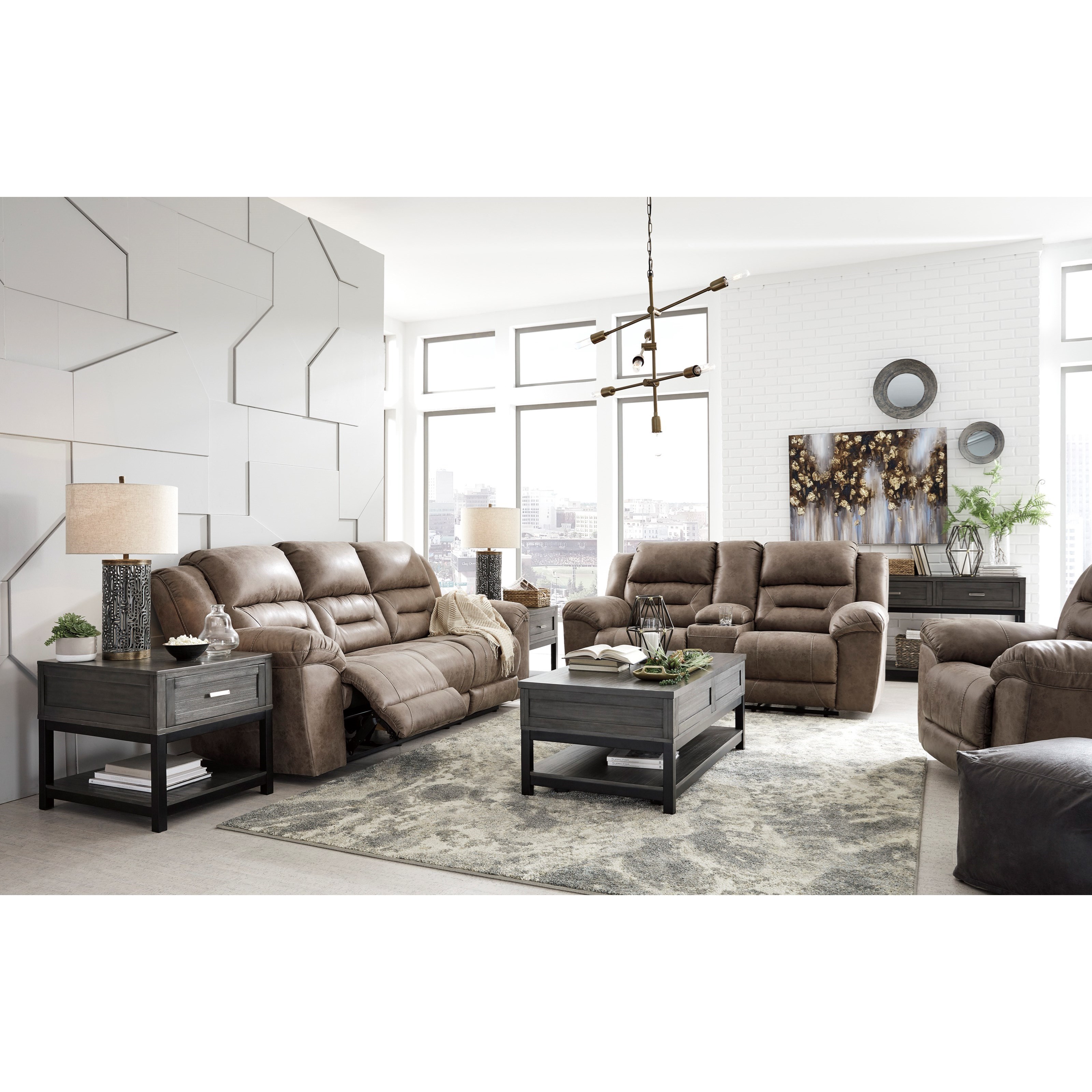 Stoneland fossil best sale reclining sofa